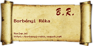 Borbényi Réka névjegykártya