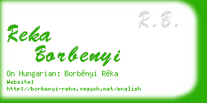 reka borbenyi business card